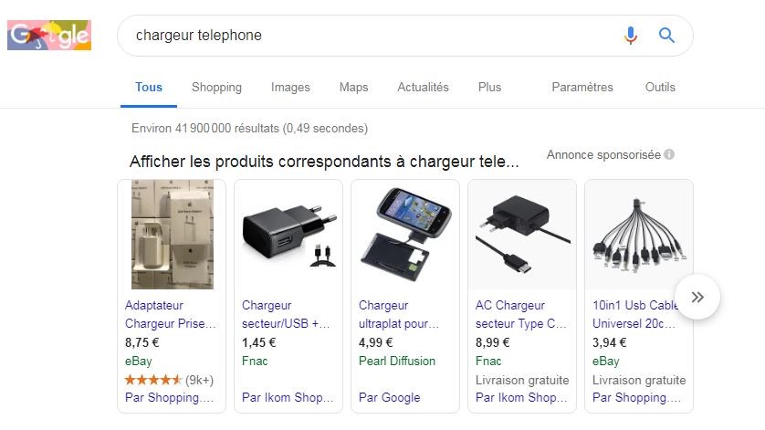 Google shopping moteur recherche