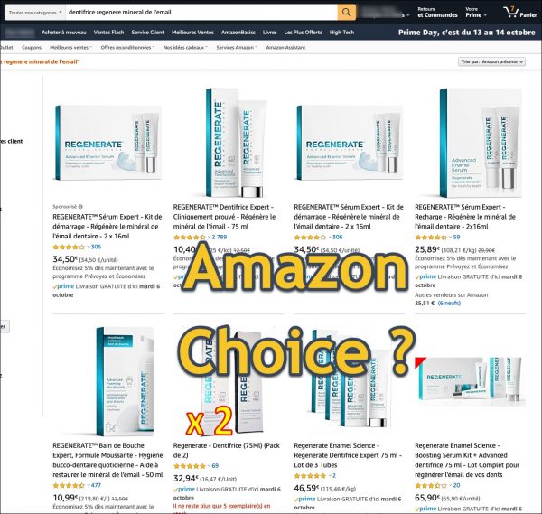 regenere email Amazon choice a changé